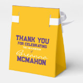 Golden Yellow & Lila Abschluss Gefälligkeitsboxen Geschenkschachtel (Rückseite)