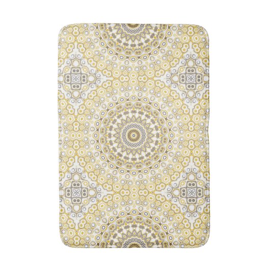 Golden Yellow Mandala Pattern Badematte (Vorderseite Vertikal)