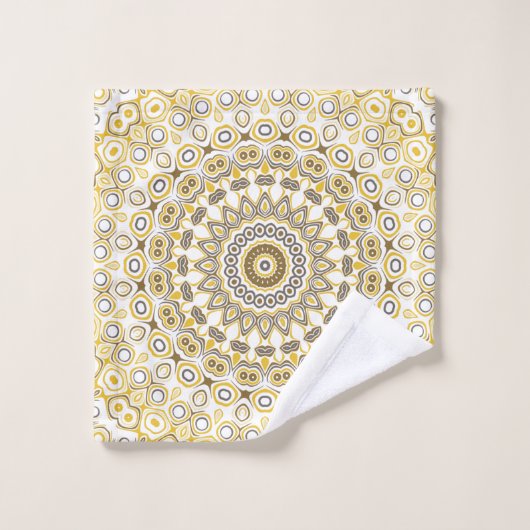 Golden Yellow Mandala Pattern Badhandtuch Set (Waschlappen)