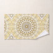 Golden Yellow Mandala Pattern Badhandtuch Set (Handtuch)