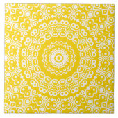 Golden Yellow Mandala Pattern Fliese (Vorderseite)
