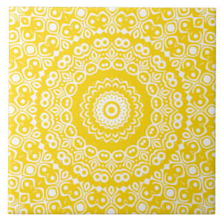 Golden Yellow Mandala Pattern Fliese
