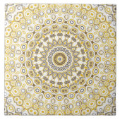 Golden Yellow Mandala Pattern Fliese (Vorderseite)