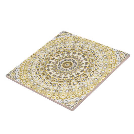 Golden Yellow Mandala Pattern Fliese (Seite)