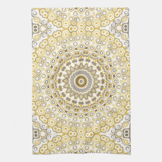 Golden Yellow Mandala Pattern Geschirrtuch (Vertikal)