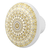 Golden Yellow Mandala Pattern Keramikknauf (Rechts)