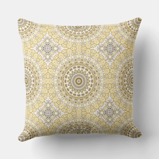 Golden Yellow Mandala Pattern Kissen (Rückseite)