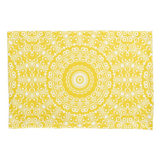 Golden Yellow Mandala Pattern Kissenbezug (Vorderseite-Links)