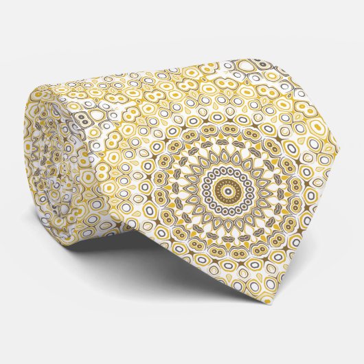 Golden Yellow Mandala Pattern Krawatte (Gerollt)
