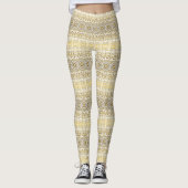 Golden Yellow Mandala Pattern Leggings (Vorderseite)