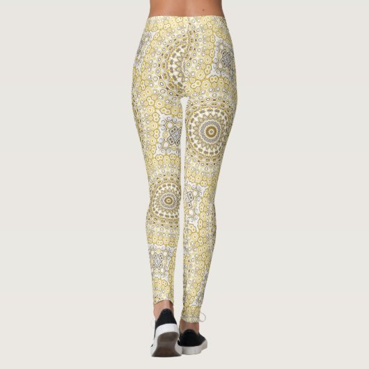 Golden Yellow Mandala Pattern Leggings (Rückseite)