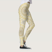 Golden Yellow Mandala Pattern Leggings (Rechts)