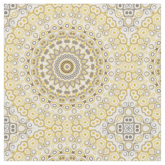 Golden Yellow Mandala Pattern Stoff (Nahaufnahme)