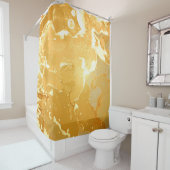Golden Yellow Marble Ink Pattern Duschvorhang (Beispiel)