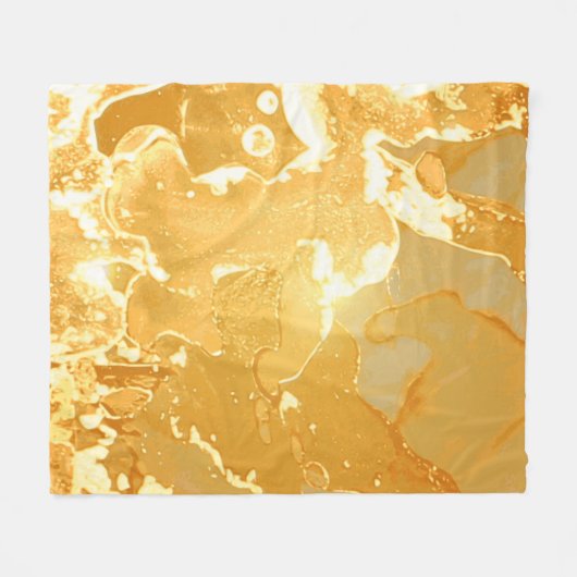 Golden Yellow Marble Ink Pattern Fleecedecke (Vorderseite (Horizontal))