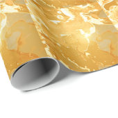 Golden Yellow Marble Ink Pattern Geschenkpapier (Rolleneckpunkt)