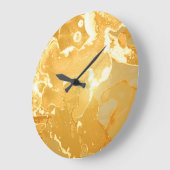Golden Yellow Marble Ink Pattern Große Wanduhr (Winkel)