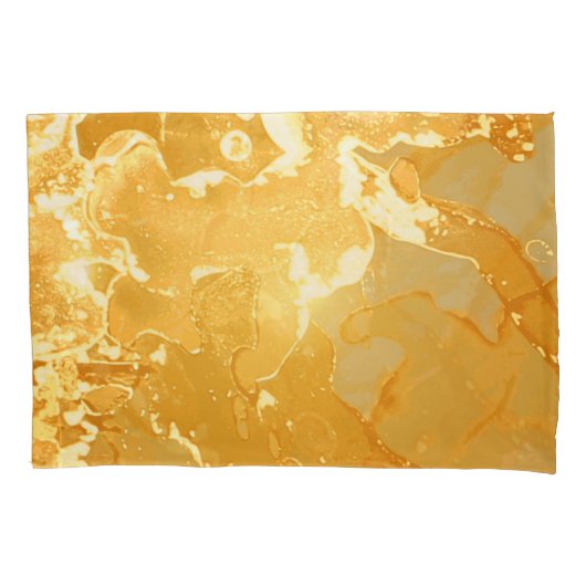 Golden Yellow Marble Ink Pattern Kissenbezug (Vorderseite)