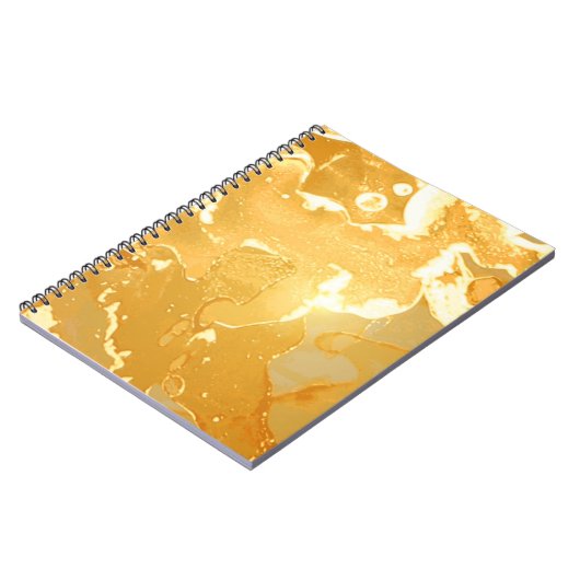 Golden Yellow Marble Ink Pattern Notizblock (Linke Seite)