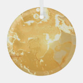 Golden Yellow Marble Ink Pattern Ornament Aus Glas (Vorderseite)