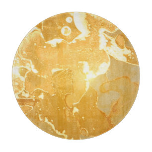 Golden Yellow Marble Ink Pattern Schneidebrett
