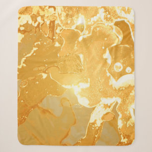 Golden Yellow Marble Ink Pattern Sherpadecke