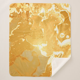 Golden Yellow Marble Ink Pattern Sherpadecke