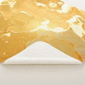 Golden Yellow Marble Ink Pattern Sherpadecke (3/4)