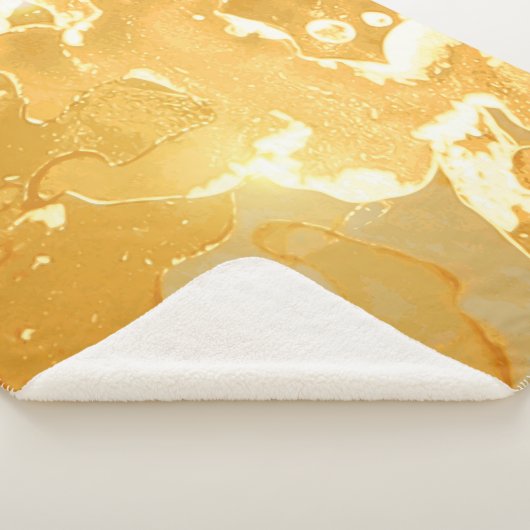 Golden Yellow Marble Ink Pattern Sherpadecke (3/4)