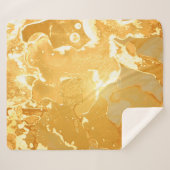 Golden Yellow Marble Ink Pattern Sherpadecke (Vorderseite (Horizontal))