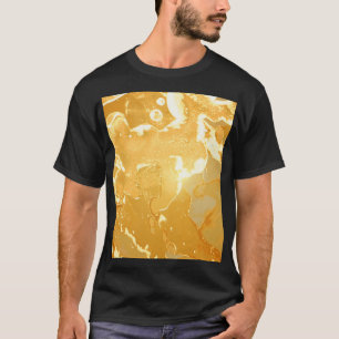 Golden Yellow Marble Ink Pattern T-Shirt