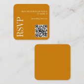 Golden Yellow Modern Custom QR Code Wedding RSVP Begleitkarte (Vorne/Hinten)