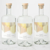 Golden Yellow Modern Fringe Junggeselinnen-Abschie Alkoholflaschenetikett (Flaschen)