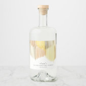 Golden Yellow Modern Fringe Junggeselinnen-Abschie Alkoholflaschenetikett (Vorderseite)