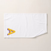 Golden Yellow Monogram on White Badhandtuch Set (Handtuch)