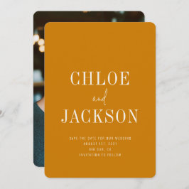 Golden Yellow Mustard Modernes feines Foto Hochzei Save The Date