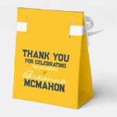 Golden Yellow & Navy Blue Abschluss Fevor Boxes Geschenkschachtel (Rückseite)