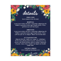 Golden Yellow Navy Blue Boho Bouquet Details