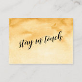 Golden Yellow Ombre Wasserfarbe Wir haben bewegte  Visitenkarte (Rückseite)