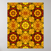 Golden Yellow Orange Abstrakte Blume Kunst, Dichtu