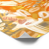 Golden Yellow Orange Warme Pinselstriche Abstrakt Poster (Ecke)