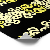 Golden Yellow Ornamental Strip Nahtloses Muster Poster (Ecke)