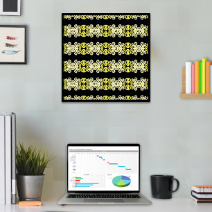 Golden Yellow Ornamental Strip Nahtloses Muster Poster