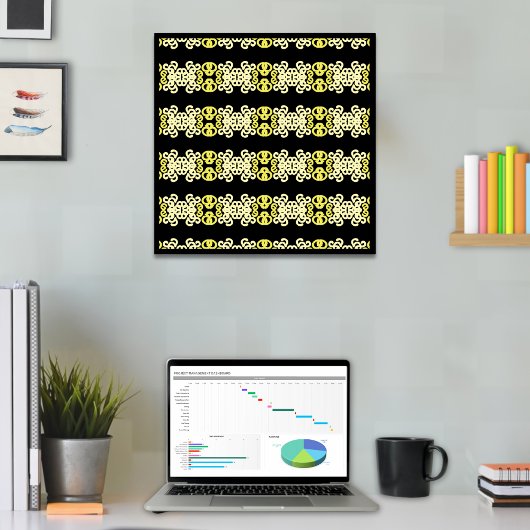 Golden Yellow Ornamental Strip Nahtloses Muster Poster