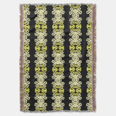 Golden Yellow Ornamental Stripe Seamless Pattern Decke (Vorderseite Vertikal)