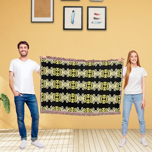 Golden Yellow Ornamental Stripe Seamless Pattern Decke