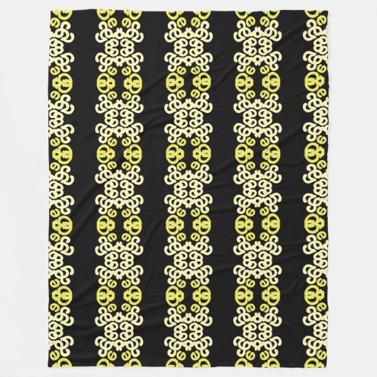 Golden Yellow Ornamental Stripe Seamless Pattern Fleecedecke (Vorderseite)