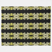 Golden Yellow Ornamental Stripe Seamless Pattern Fleecedecke (Vorderseite (Horizontal))