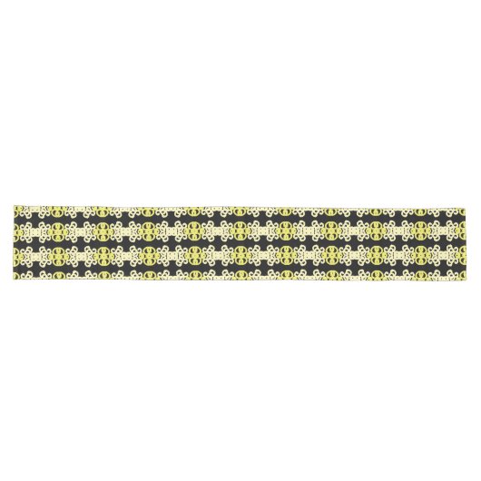 Golden Yellow Ornamental Stripe Seamless Pattern Großer Tischläufer (Horizontal)
