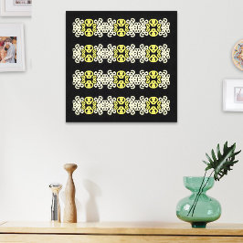 Golden Yellow Ornamental Stripe Seamless Pattern Leinwanddruck